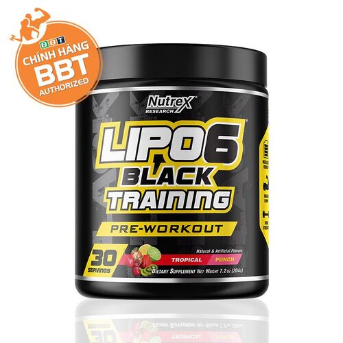 LIPO-6 BLACK TRAINING PRE-WORKOUT- NĂNG LƯỢNG TRƯỚC TẬP SIÊU MẠNH