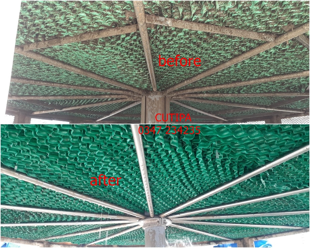 TẨY (PHÁ) CÁU CẶN THÁP GIẢI NHIỆT (COOLING TOWER)