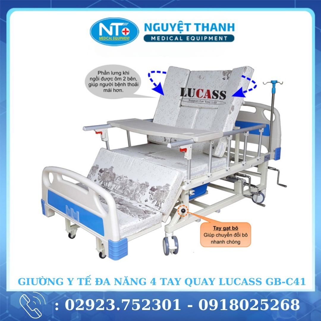 Giường Y Tế Đa Năng 4 Tay Quay LUCASS GB-C41