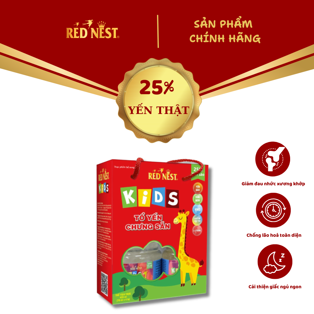 YẾN SÀO KHÁNH HÒA CHƯNG SẴN KIDS 25% XÁCH 4 REDNEST