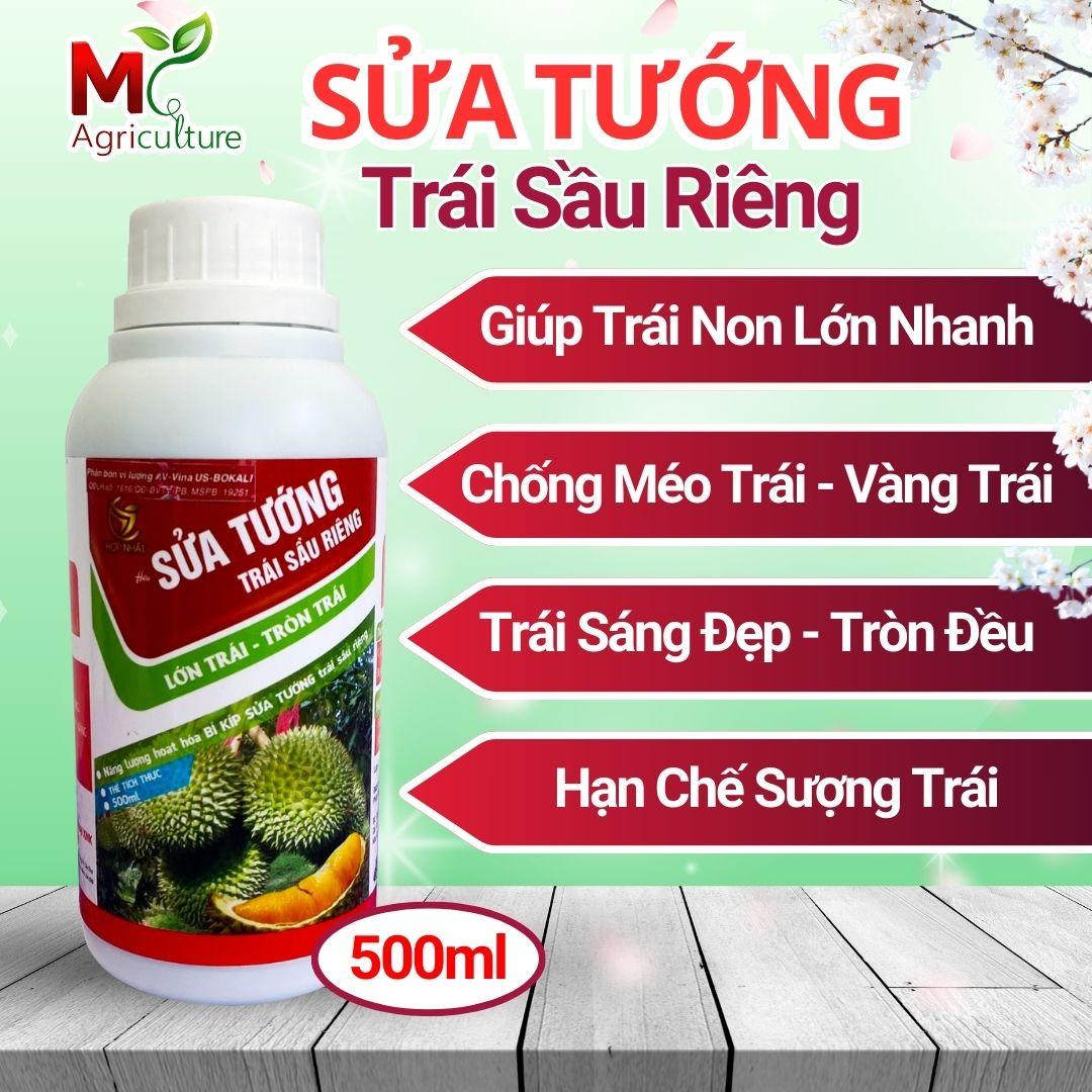 Phân bón lá - SỬA TƯỚNG TRÁI SẦU RIÊNG chai 500ml (CHUYÊN DÙNG CHO CÂY SẦU RIÊNG), giúp trái lớn nhanh, chống méo trái  - vàng trái - vàng đít trái - chai sượng trái, tăng cao năng suất