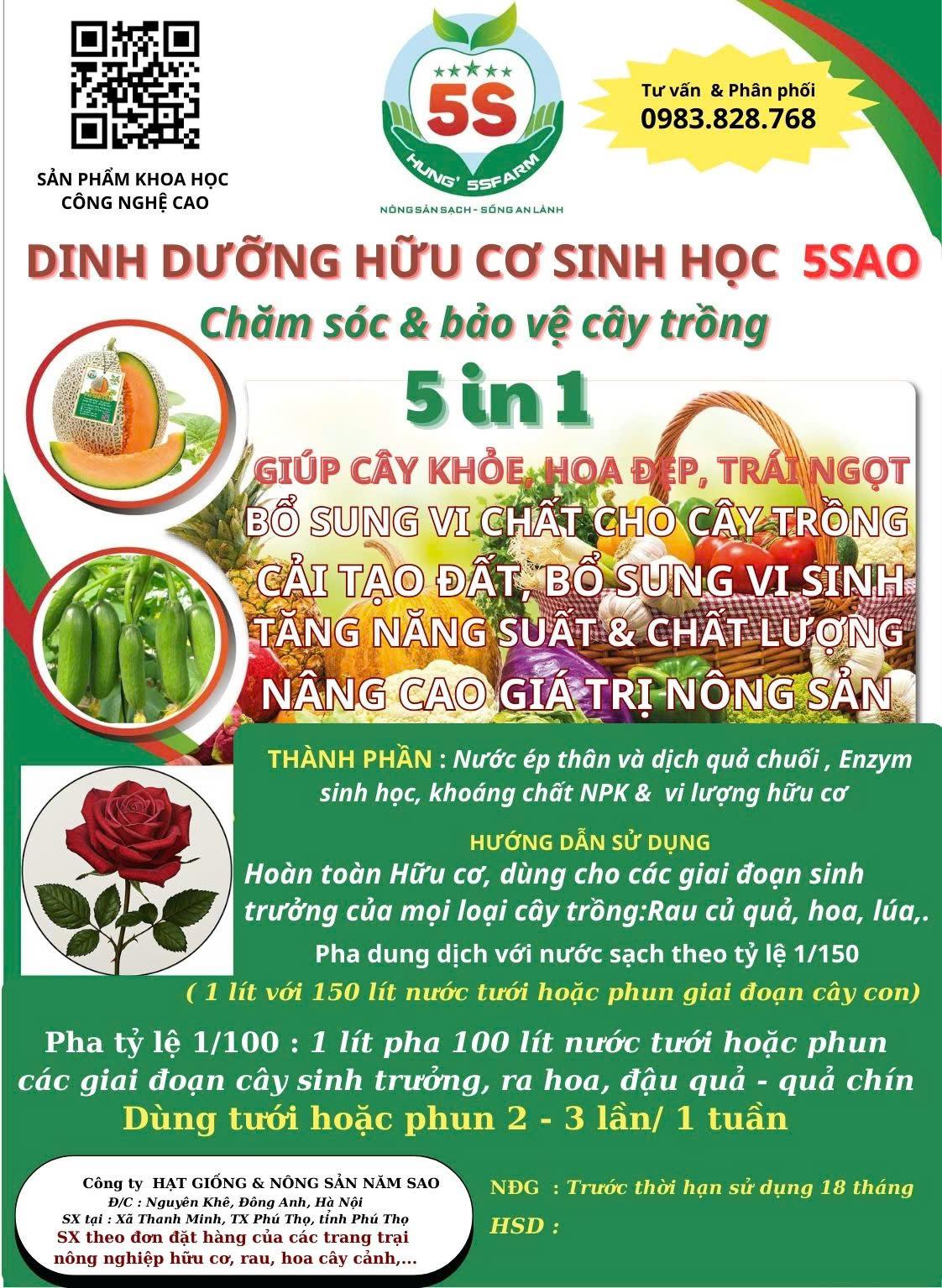 DINH DƯỠNG HỮU CƠ SINH HỌC 5SAO