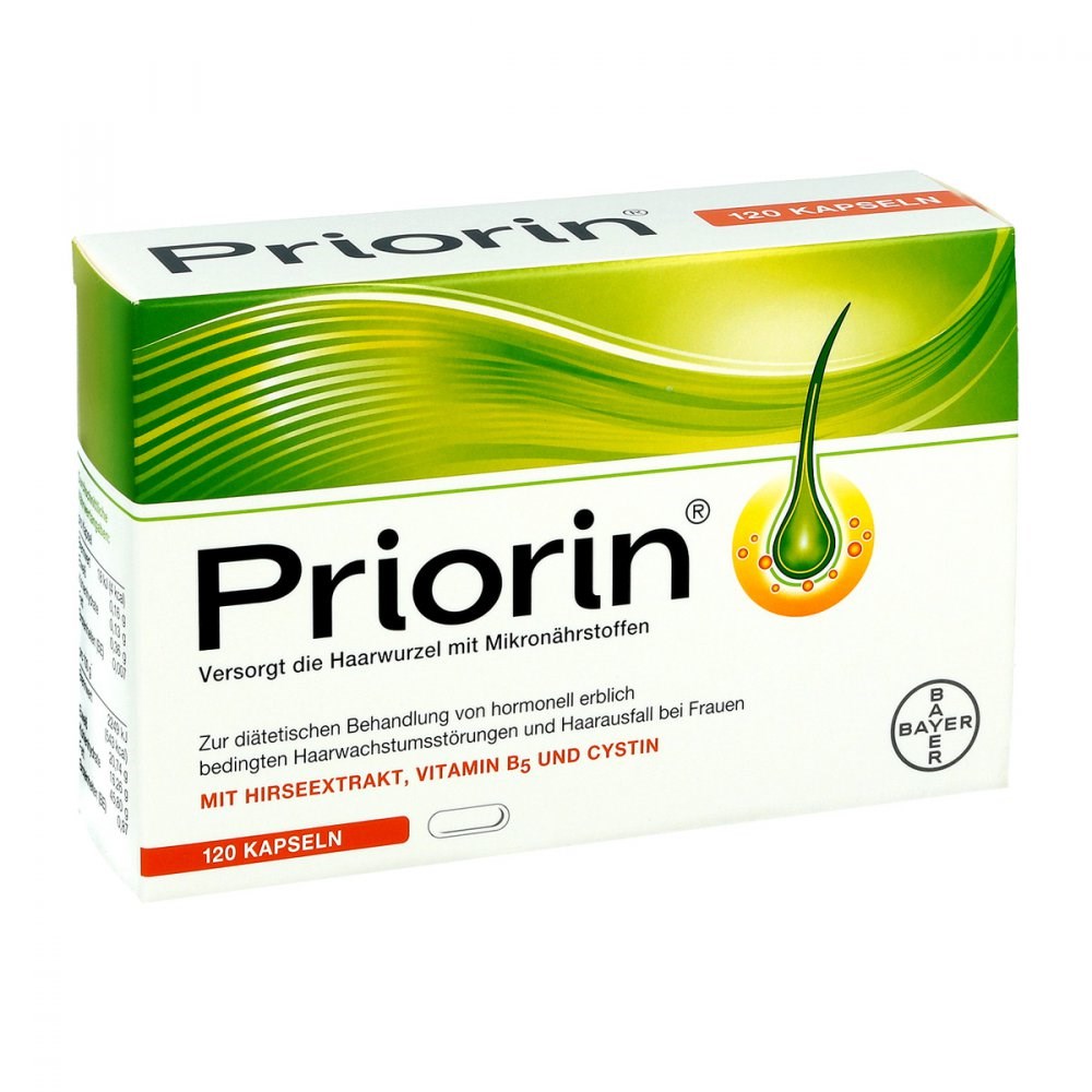 PRIORIN KAPSELN - Viên nang chữa rụng tóc, kích thích mọc tóc, điều trị hói đầu, hộp 120 viên