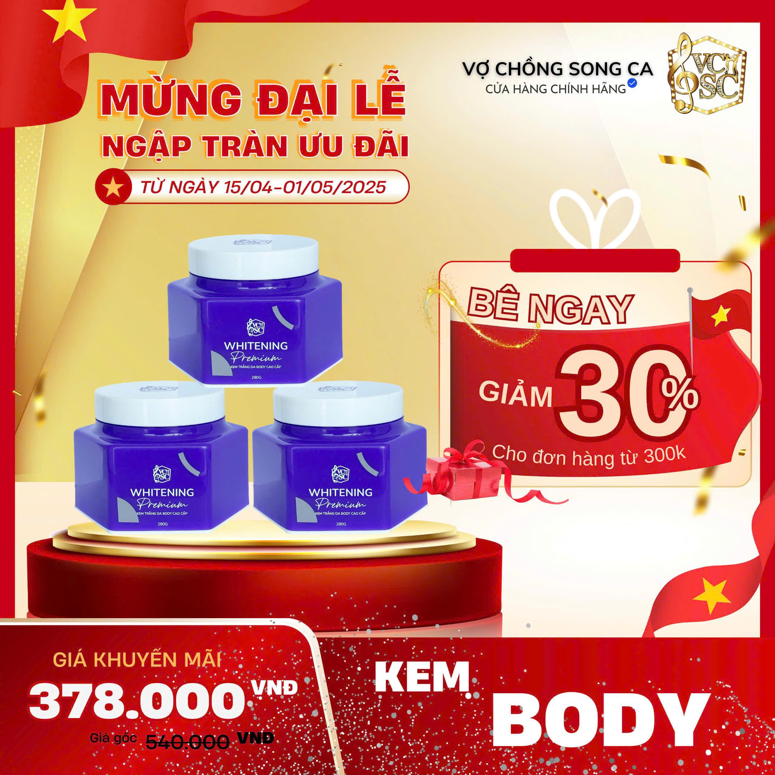 Kem Body Dưỡng Trắng Thần Tốc VCSC 280g - Trắng nhanh trong 2 tuần