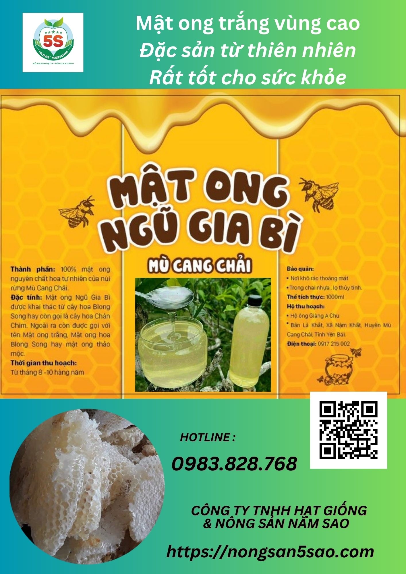 Mật Ong trắng Ngũ gia bì - Đặc sản vùng rừng núi cao Mù Cang Chải