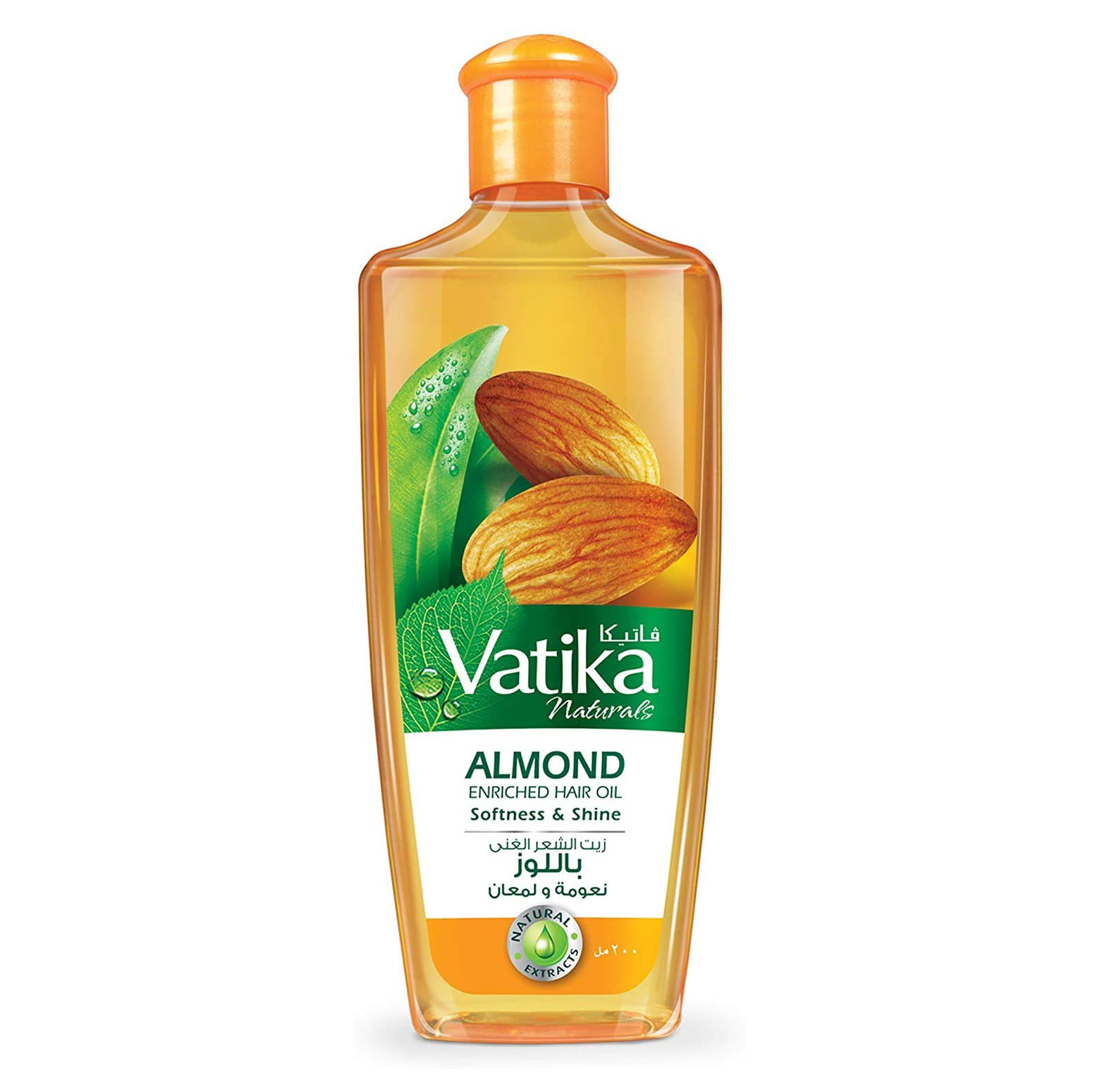 DABUR VATIKA ALMOND ENRICHED HAIR OIL – CHO MÁI TÓC MỀM MƯỢT & BÓNG KHỎE TỰ NHIÊN, 200ml