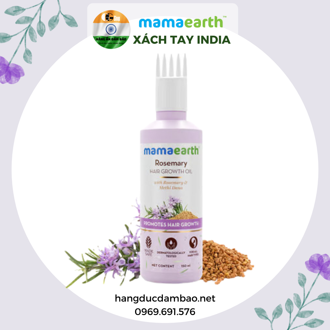 Dầu dưỡng Hương Thảo Kích thích mọc tóc - Chống Rụng Tóc - MamaEarth Rosemary Anti Hair Fall 150ml