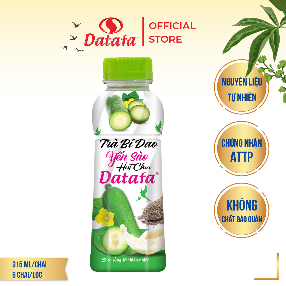 Trà Bí Đao Yến Sào Hạt Chia Datafa - Lôc 6 Chai 315ml