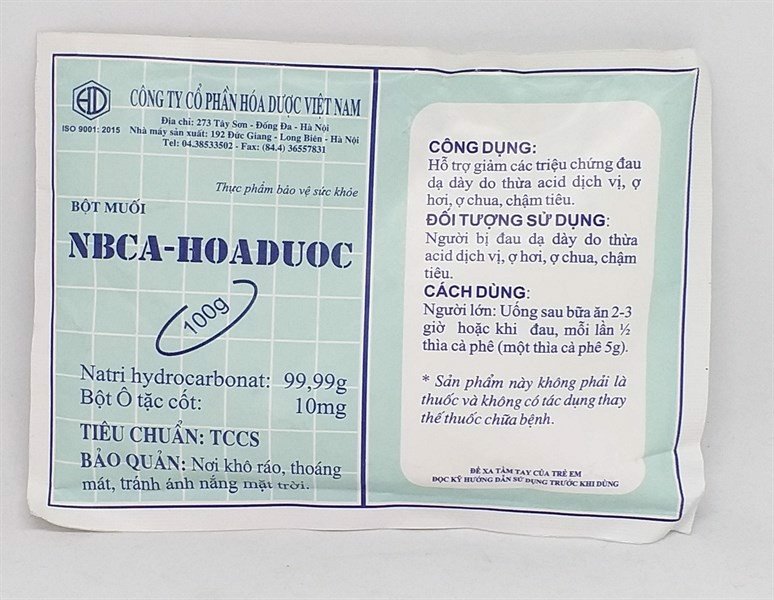 K2.Nabica thuốc muối gói 100g Hóa Dược