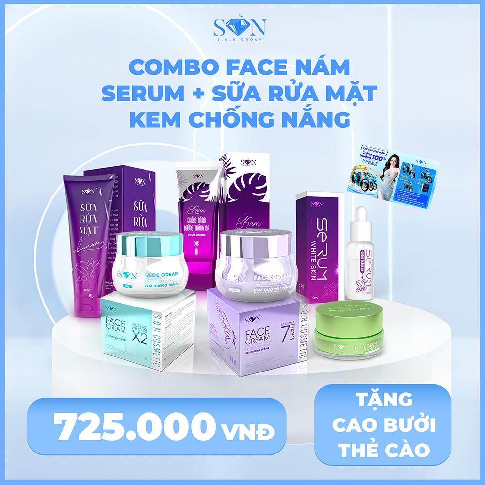 COMBO FACE NÁM- SERUM - SỮA RỬA MẶT KEM CHỐNG NẮNG