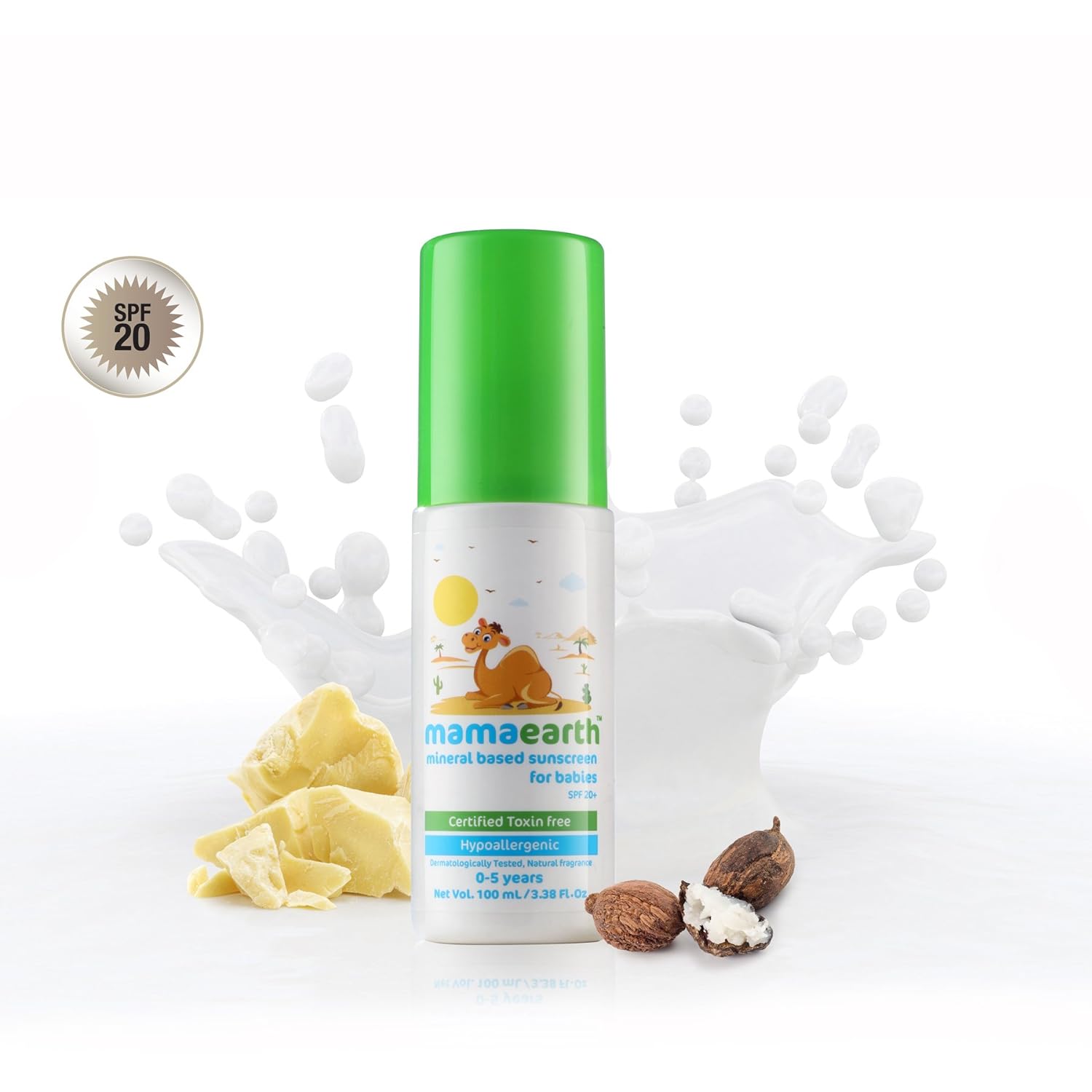 Kem chống nắng gốc khoáng cho bé từ sơ sinh - Mamaearth Mineral Based Sunscreen for babies SPF 20+