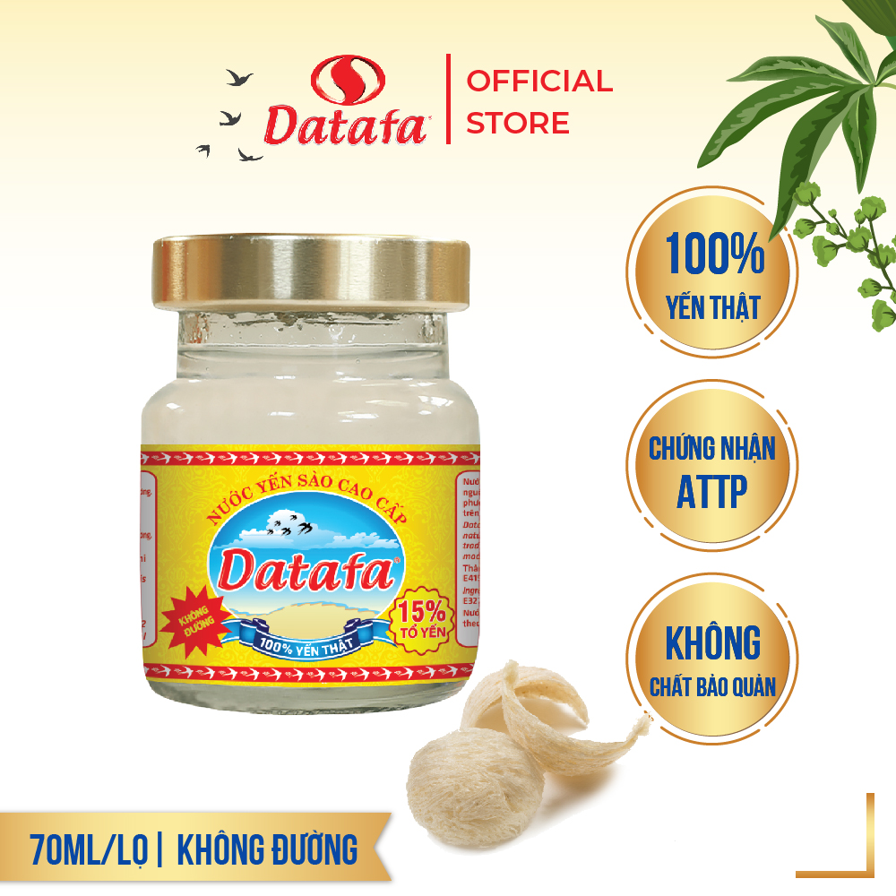 Yến Sào Cao Cấp DATAFA 15% Tổ Yến Không Đường 70ml
