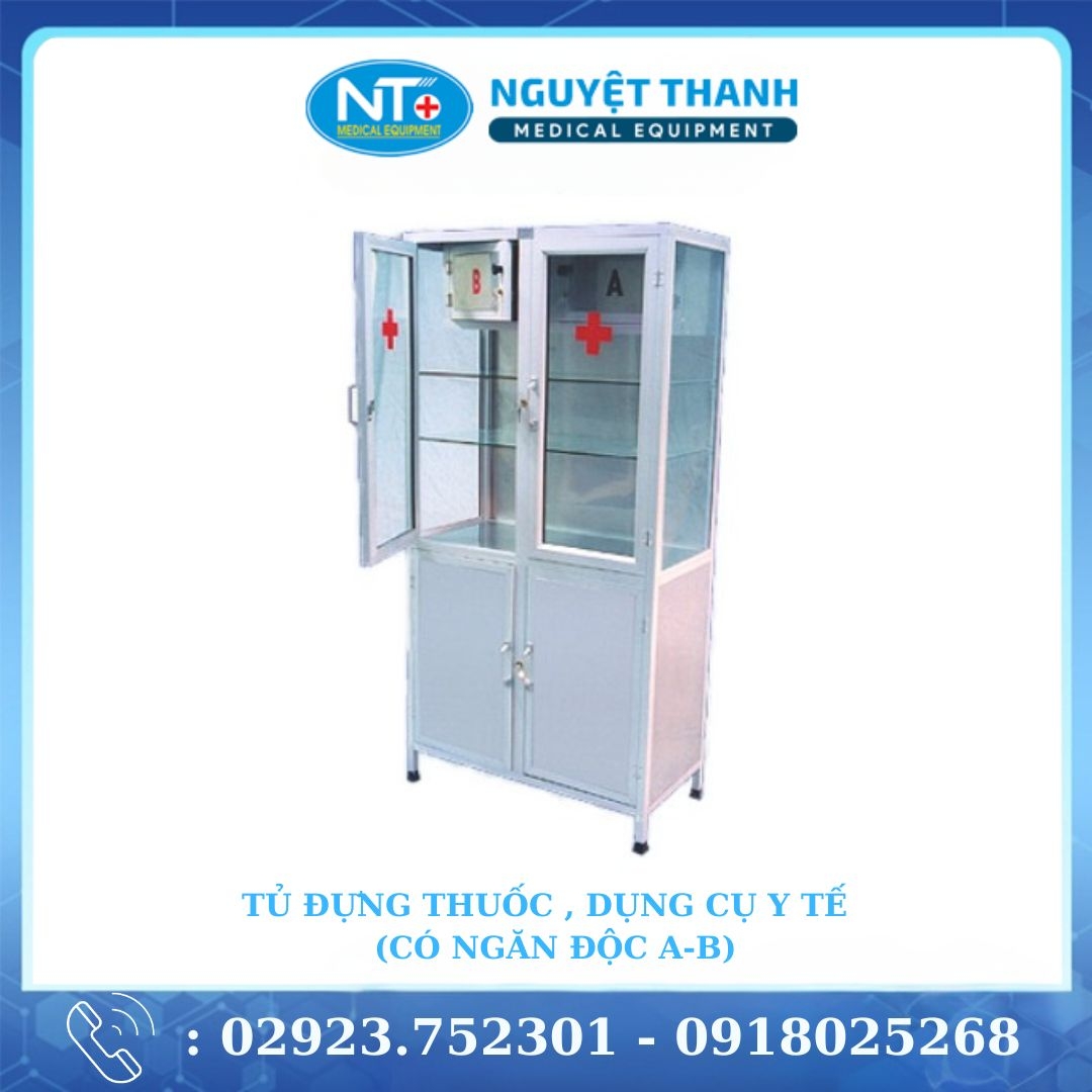 Tủ Thuốc Y Tế - Có Ngăn Độc A-B