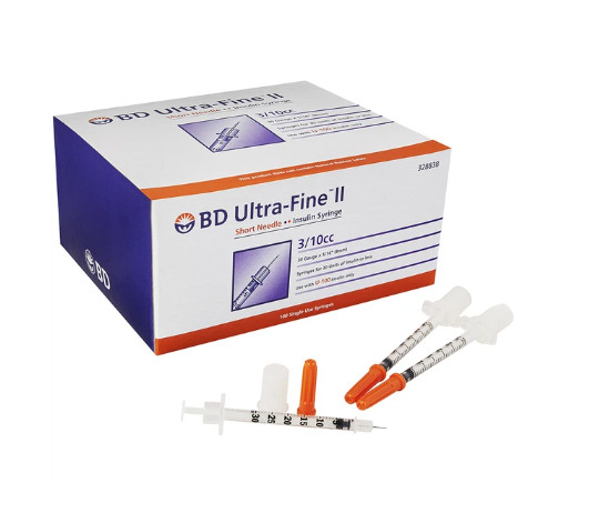 Bơm tiêm tiểu đường BD Ultra -Fine II 3/10cc Becton (100 cây)