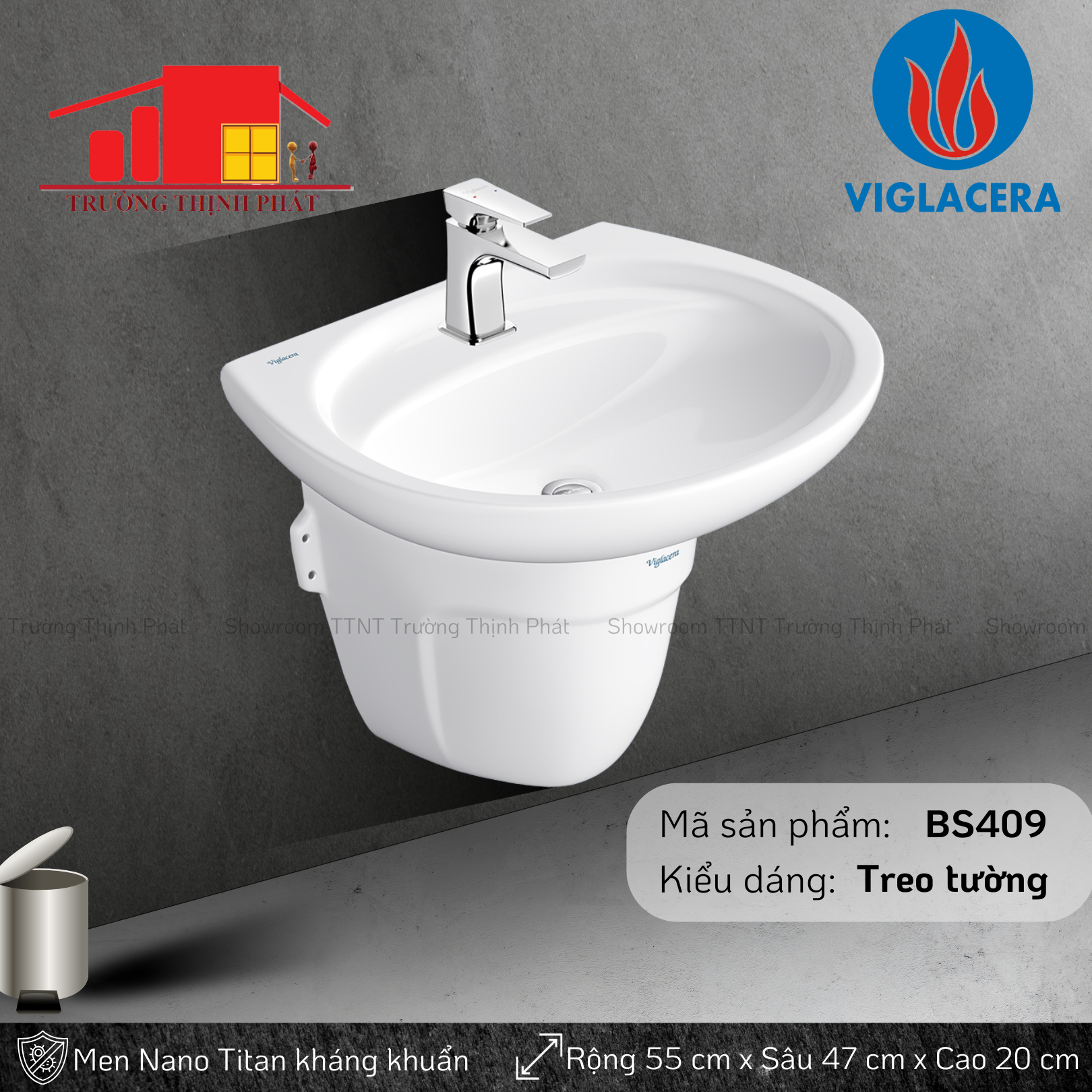 Lavabo (Chậu rữa mặt) treo tường Viglacera