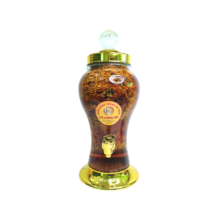 Rượu Đông Trùng Hạ Thảo Cao Cấp LH Long An Bình Thủy Tinh 3 Lít