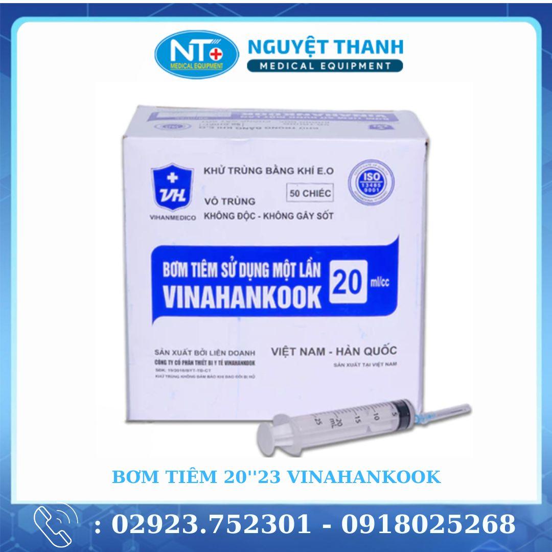 Bơm tiêm 20cc 23Gx1'' Vinahankook - Hộp 50 Ống