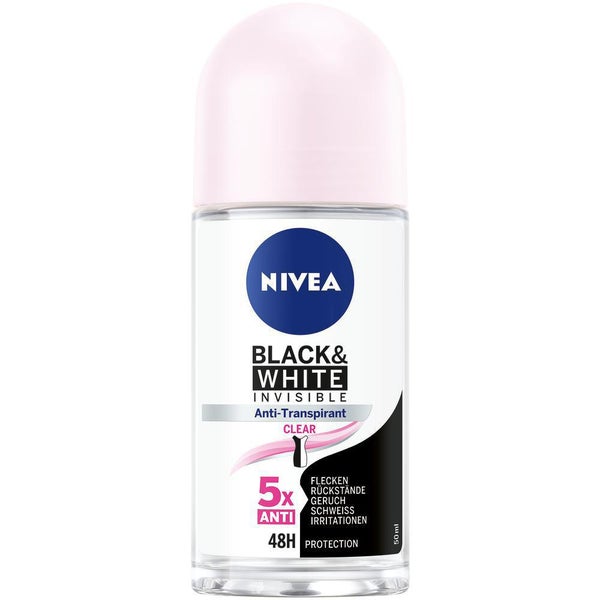 NIVEA Black & White Invisible - Lăn khử mùi không làm bẩn áo hương thơm tinh tế, 50ml