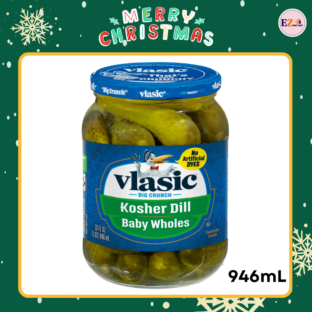 Dưa leo ngâm Vlasic Kosher Dill Whole 946ml (hũ thủy tinh) - Xuất xứ: Mỹ