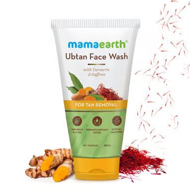 Sữa rửa mặt Ubtan làm sáng da với nghệ & nghệ tây mờ nám, tàn nhang – Mama Earth Ubtan Face Wash 150 ml