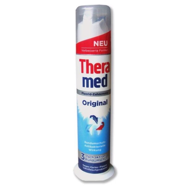 THERAMED ORIGINAL- Ống bơm kem đánh răng, làm sạch và bảo vệ hơi thở, 100 ml