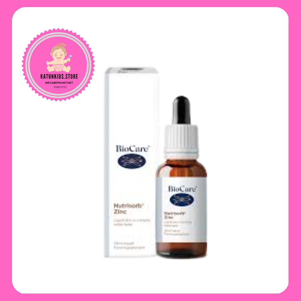 Biocare Kẽm nước Nutrisorb ZinC (30ml) Sắt nước hữu cơ Nutrisorb Iron (15ml) tăng đề kháng, giảm biếng ăn, Anh