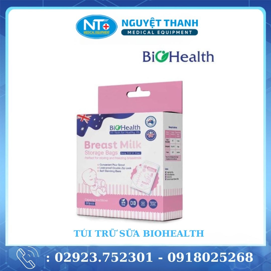 Túi trữ sữa BioHealth 150ml, 250ml - Hộp 30 túi