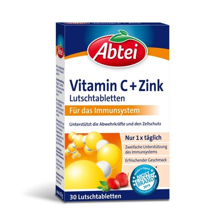 ABTEI - VIÊN NGẬM VITAMIN C VÀ KẼM - Vitamin C + Zink Lutschtabletten, hộp 30 viên