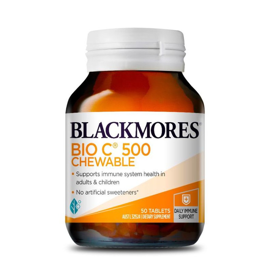 BLACKMORES Bio C 500 chewable - Viên nhai bổ sung Vitamin C 500mg , lọ 125 viên