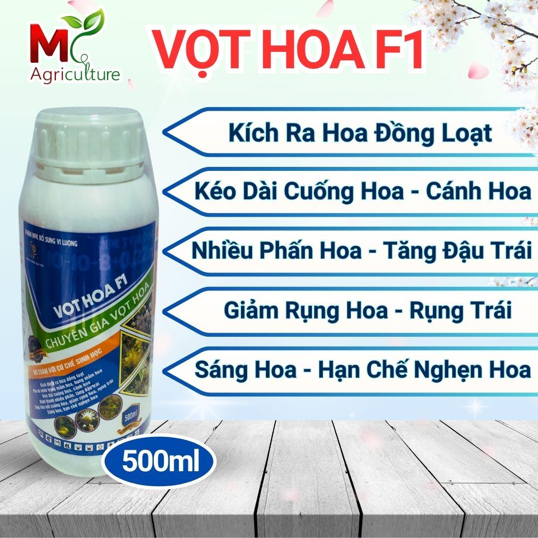 Phân bón lá - VỌT HOA F1, Chai 500ml, Ra hoa đồng loạt, Chuyên xử lý ra hoa trái vụ,