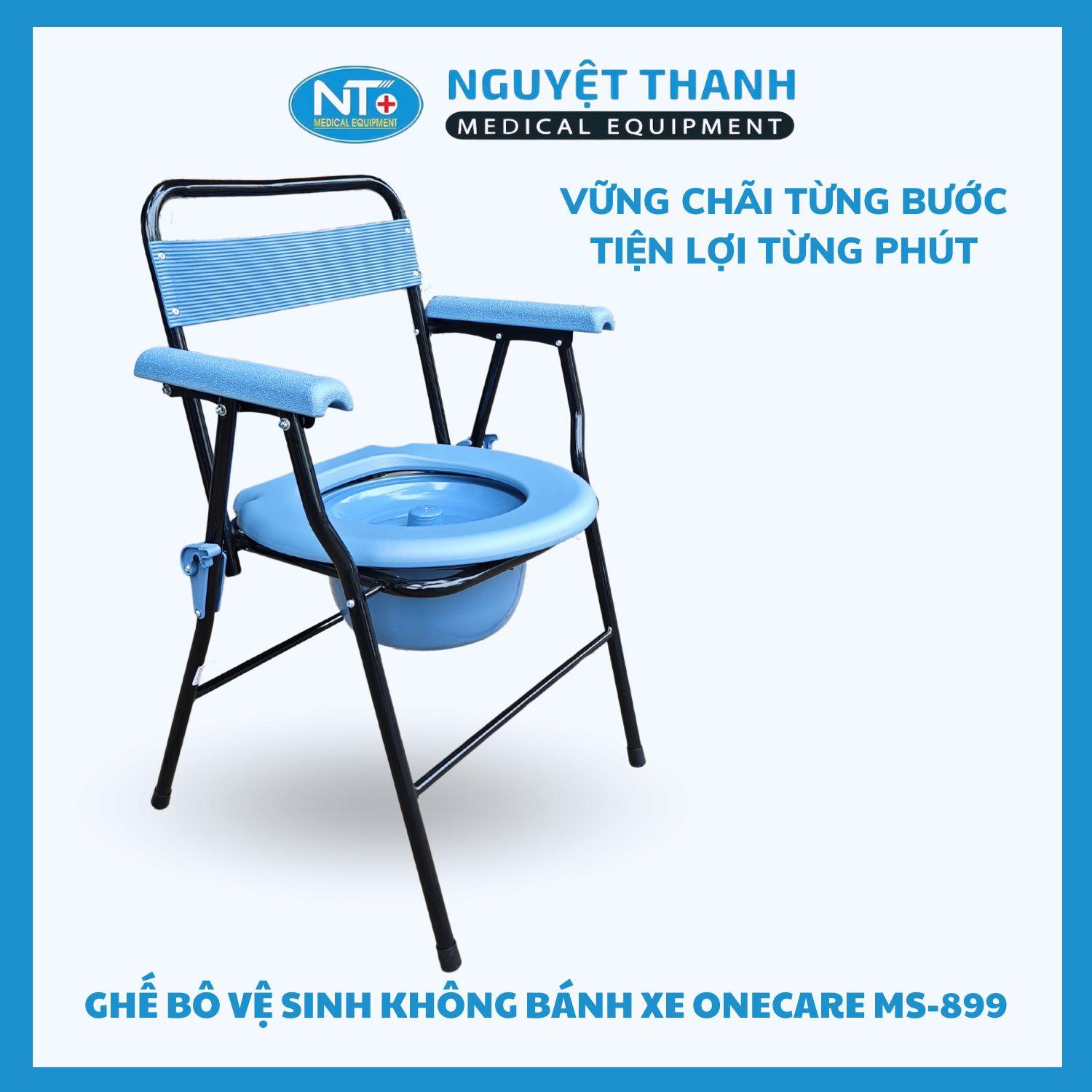 Ghế Bô Vệ Sinh OneX MS-899 ( Không Bánh Xe, Khung Sơn, Bô Tròn )