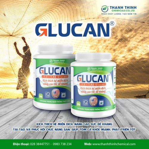 GLUCAN® (Dạng Hủ, 500Gr)  - Kích thích hệ miễn dịch, nâng cao sức đề kháng, phục hồi chức năng gan, giúp tôm cá phát triển tốt