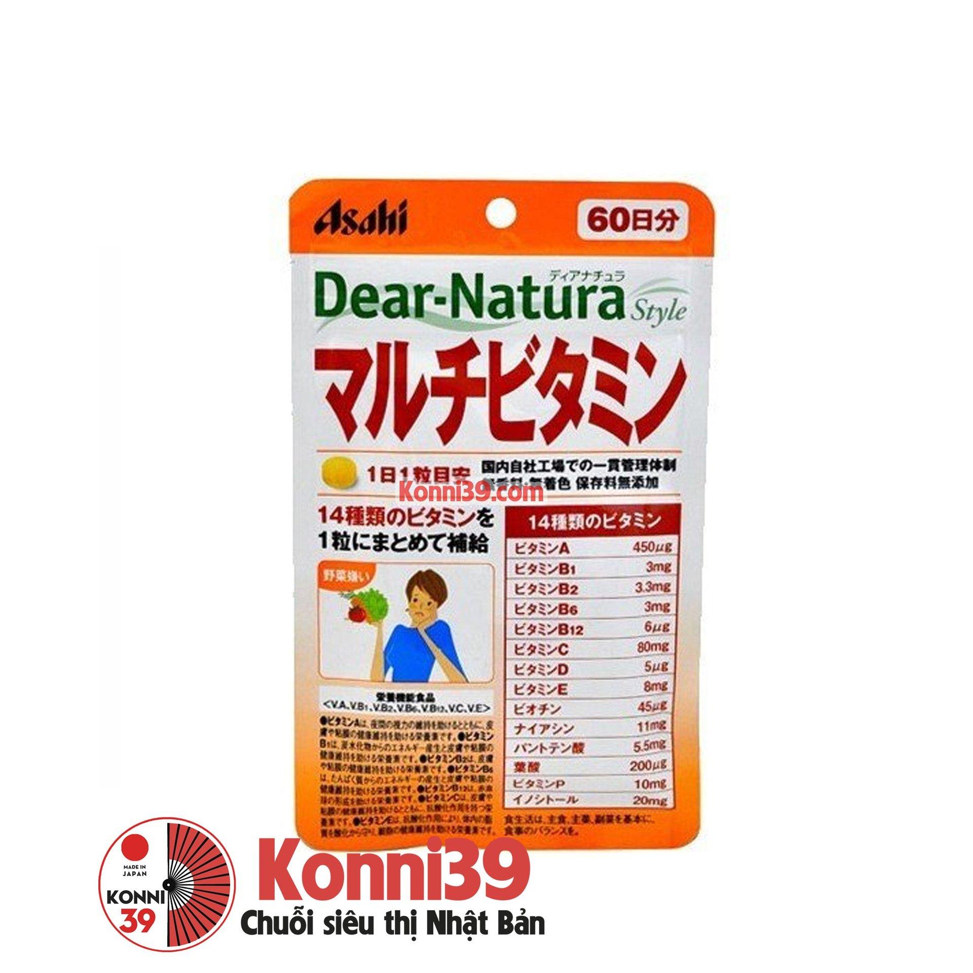 Viên uống Asahi Dear-Natura bổ sung acid folic, sắt, canxi cho bà bầu 120 viên