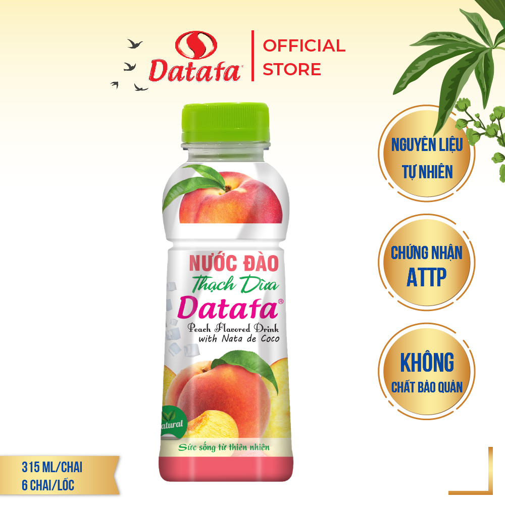 Nước Đào Thạch Dừa Datafa - Thùng 24 Chai 315ml