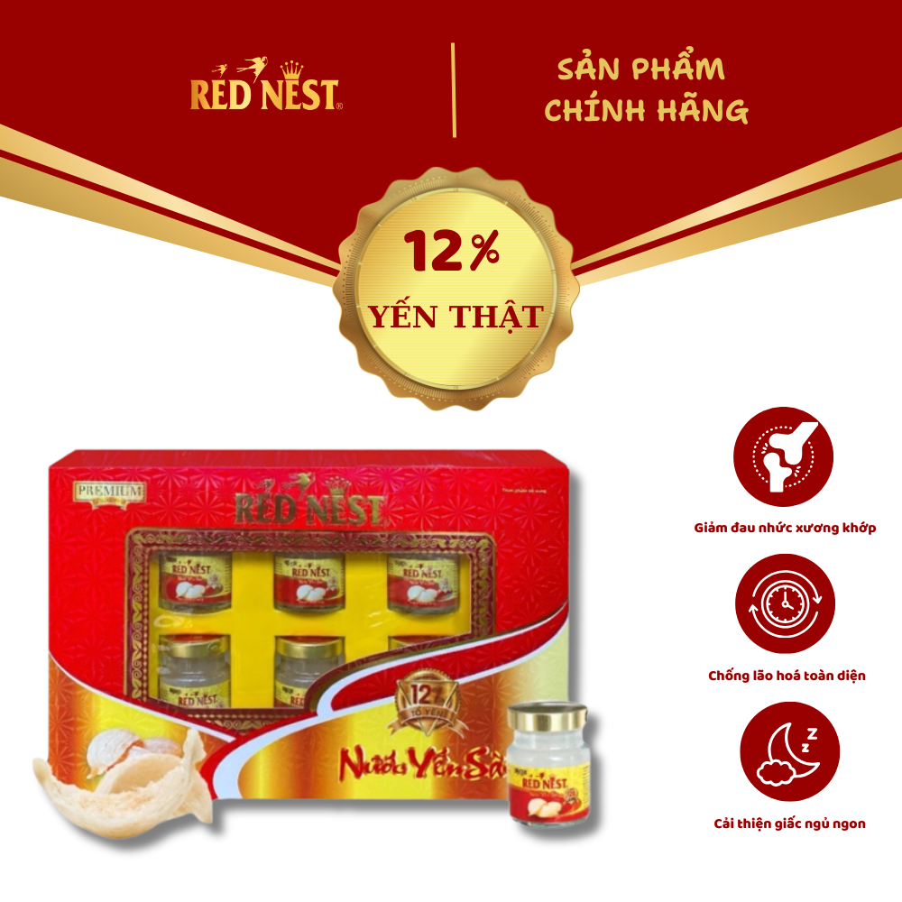 NƯỚC YẾN SÀO ĐƯỜNG 12% HỘP QUÀ RED NEST