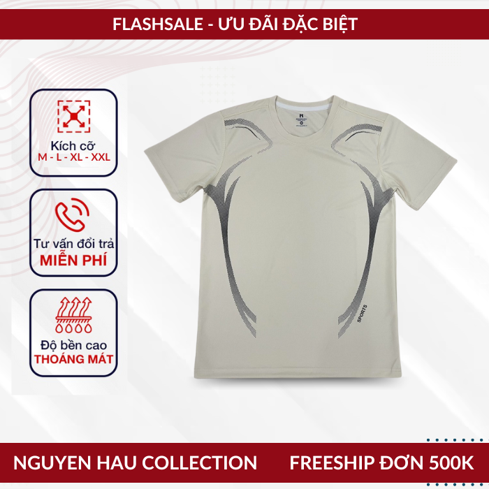 Áo Thun Thời Trang Thể Thao Nam Cổ Tròn Tay Ngắn - Mẫu 004