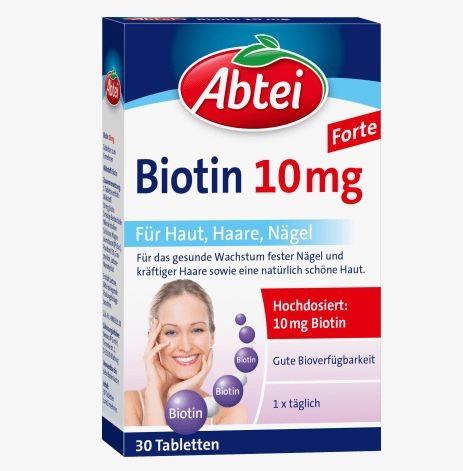 ABTEI Biotin 10mg - Viên uống tăng cường Biotin đẹp da, tóc và móng tay, hộp 30 viên