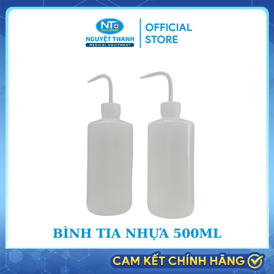 Bình Tia Nhựa  500ML - Vòi Cong Tiện Lợi, Chứa Nước Cất, Dung Dịch Tẩy Rửa