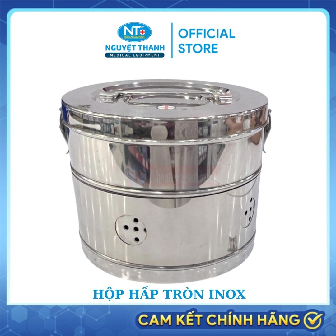 Hộp Hấp Tròn Inox, Hấp Dụng Cụ Y T ế,  Chất liệu inox, hình tròn  size 22 x 13 cm, 22 x 20 cm, 26x13 cm, 26x20 cm, 35x20cm, 30 x 15 cm, 30x20cm