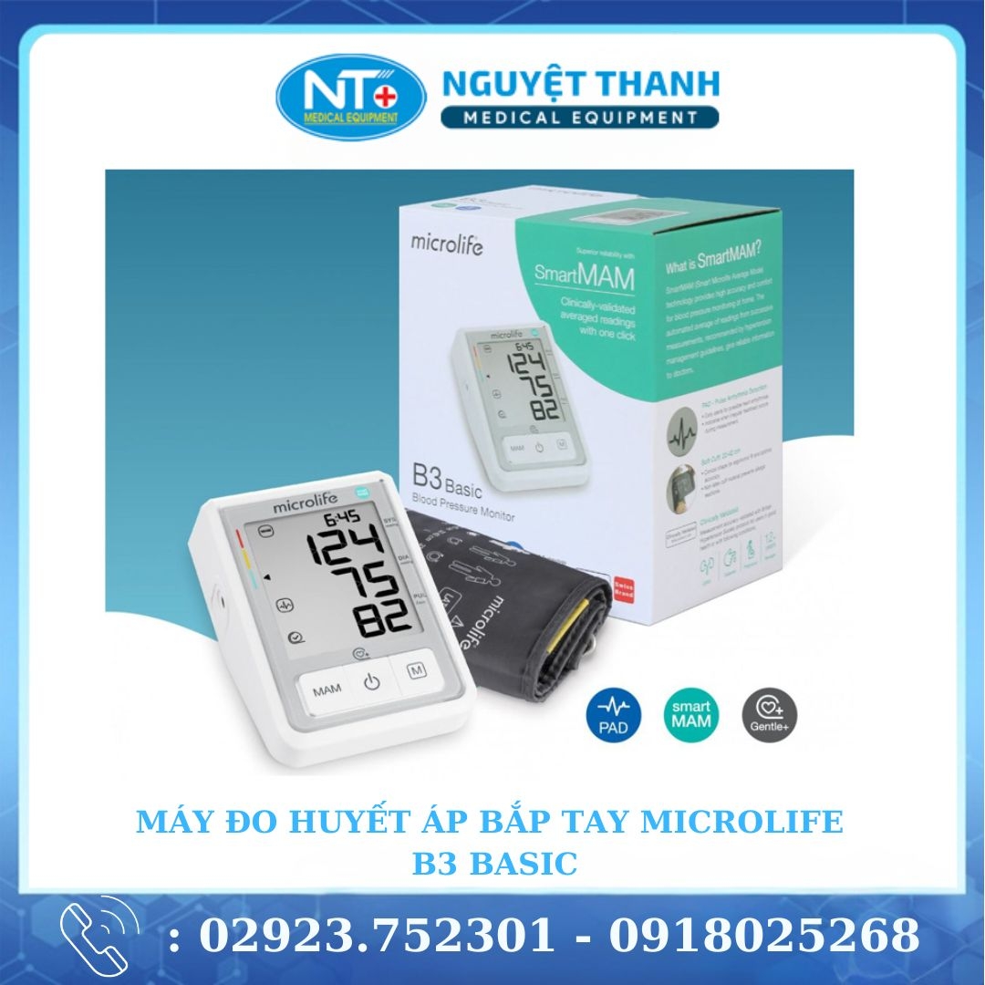 Máy Đo Huyết Áp Điện Tử Bắp Tay  Microlife B3 Basic