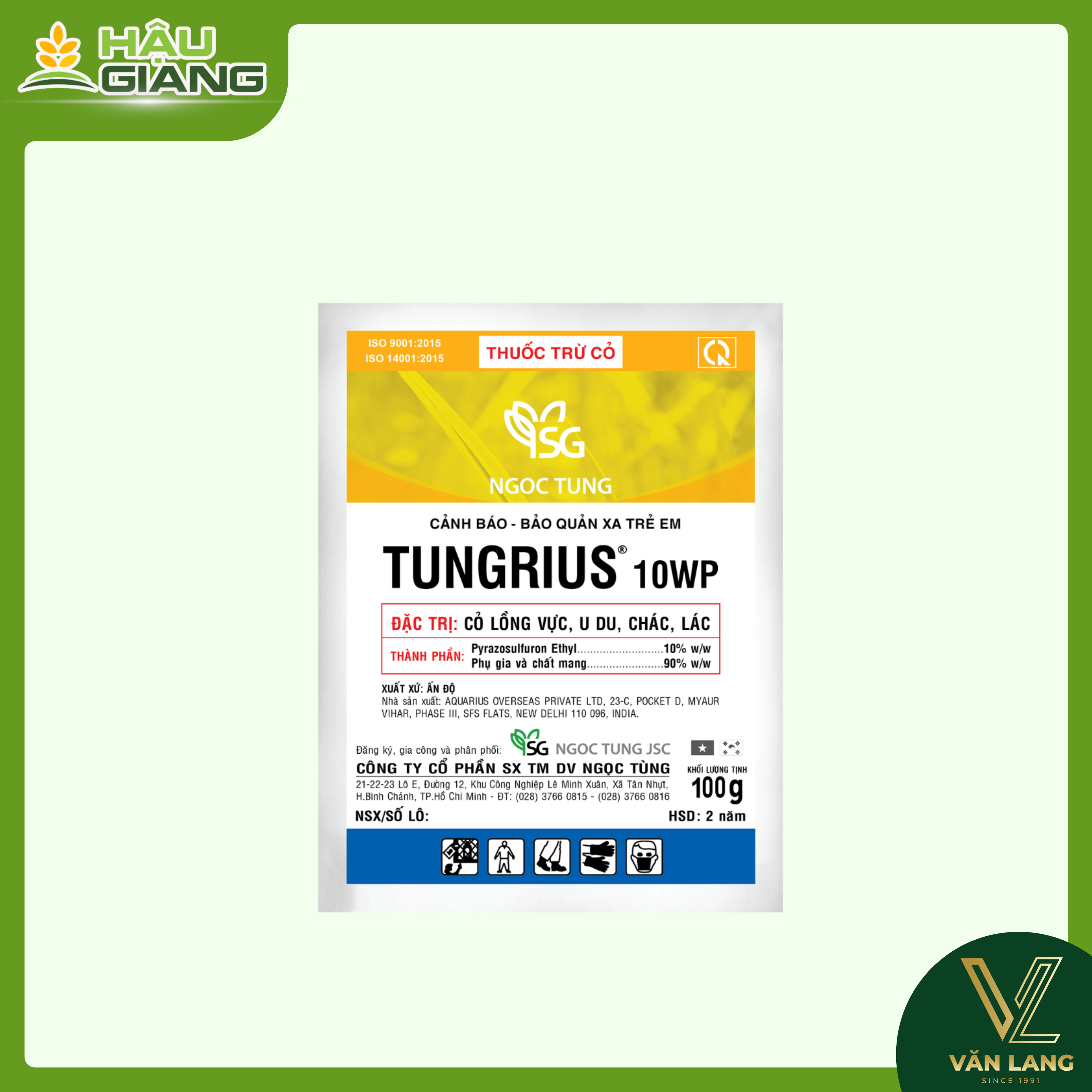 NGỌC TÙNG - Thuốc trừ cỏ TUNGRIUS 10WP 100GR