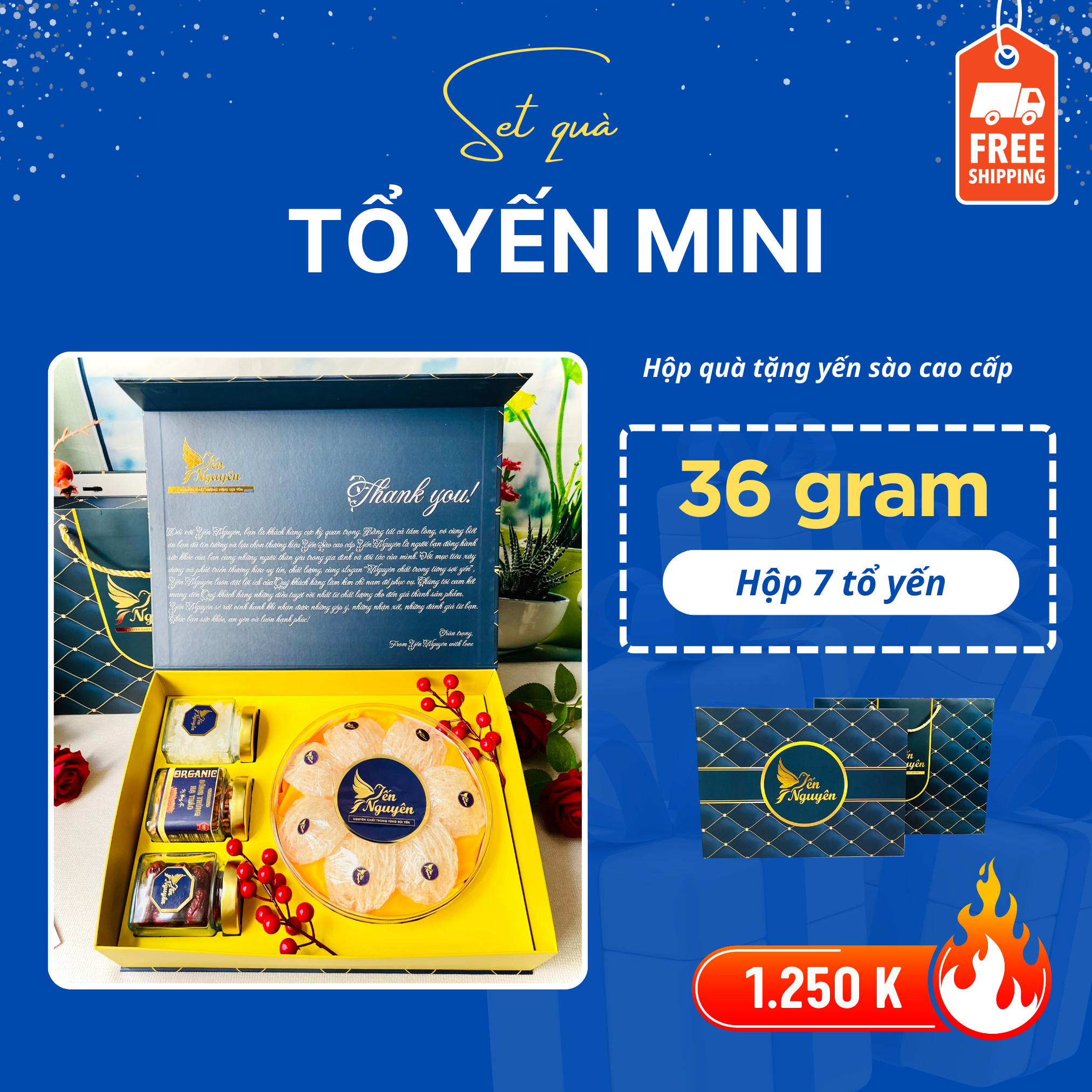 HỘP QUÀ YẾN 07 TỔ MINI - MUA 01 TẶNG 03