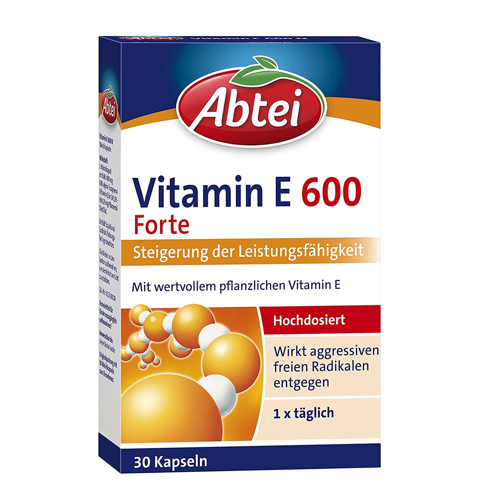 ABTEI Vitamin E 600 Forte - Viên nang bổ sung Vitamin E thực vật có giá trị, hộp 30 viên