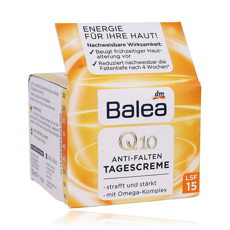 BALEA Q10 Anti-Falten Tagespflege - Kem chống nhăn Q10 ban ngày SPF 15+, hộp 50ml