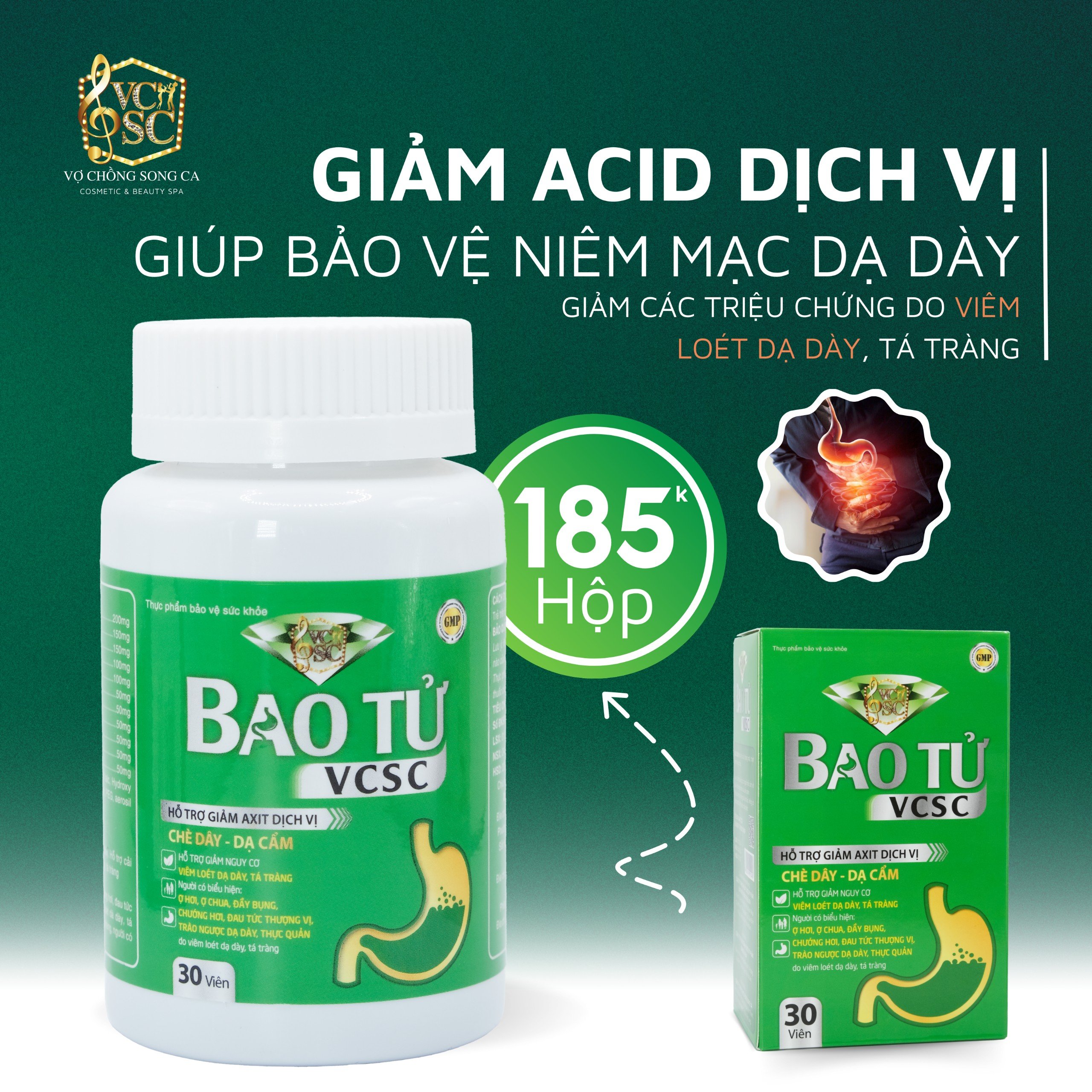 Viên Uống Bao Tử - Hiệu Quả Viêm Loét Trào Ngược Ợ Hơi Nóng Đầy Bụng