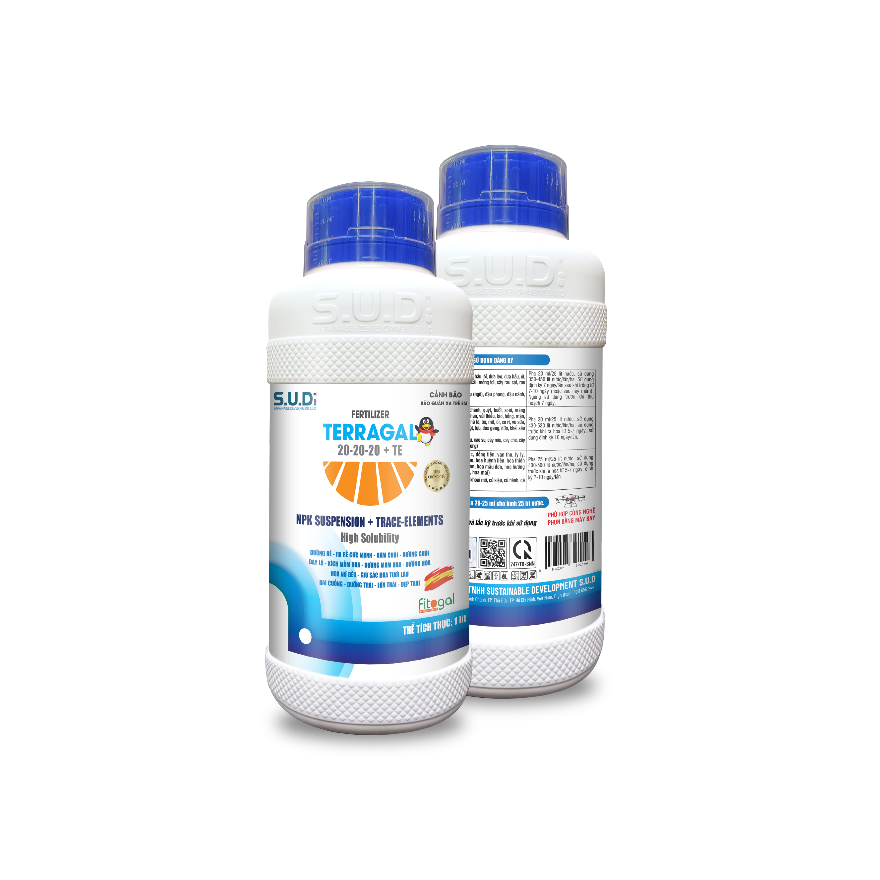 phân bón hỗn hợp, terragal 20-20-20+te, công ty s.u.d, sud, kích rễ, bật mầm, ra hoa đồng loạt