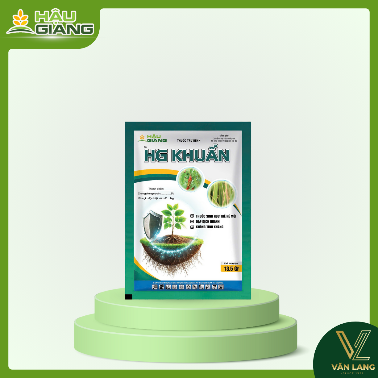 HẬU GIANG - Thuốc trừ bệnh sinh học HG KHUẨN 3WP 13.5GR