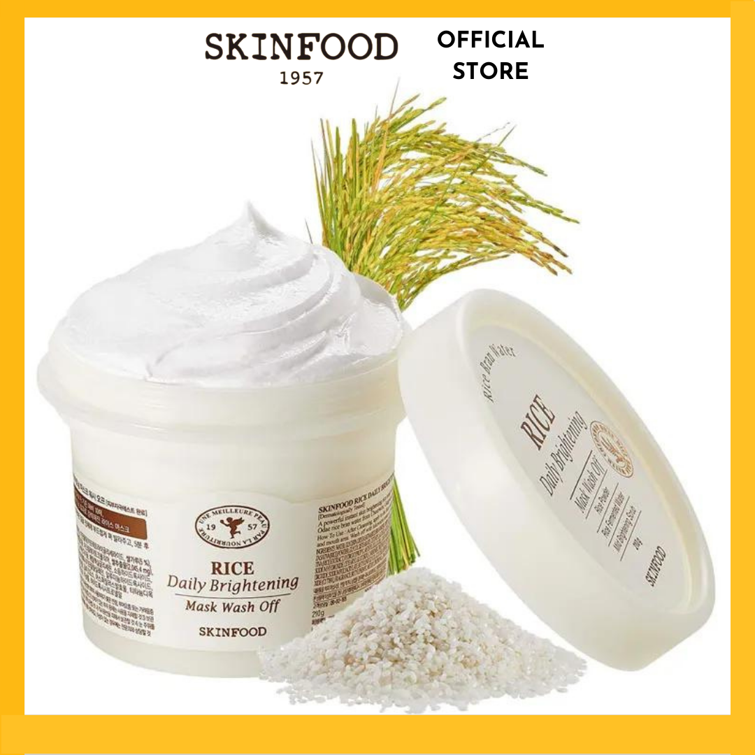 Mặt Nạ Gạo Làm Sáng Da Skinfood Rice Daily Brightening Pore Cleansing Mask Wash Off 210G