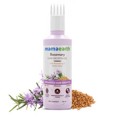 Dầu dưỡng Rosemary với hương thảo & Methi Dana để thúc đẩy mọc tóc - Mama Earth Rosemary Hair Growth Oil 150ml
