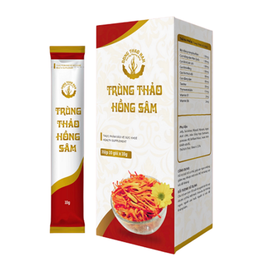 Trùng Thảo Hồng Sâm - Box of 10 Packets